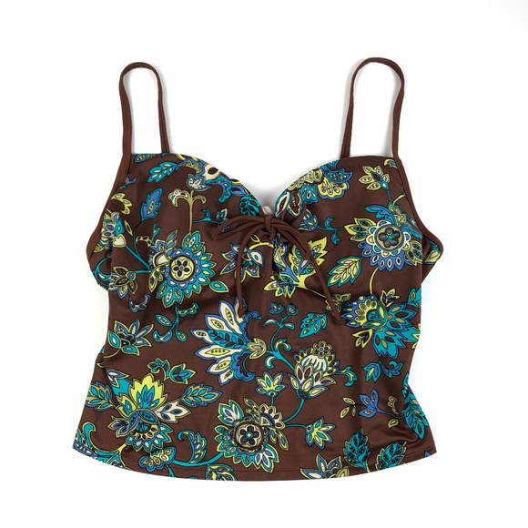 Victoria's Secret Other - Victoria's Secret Brown & Teal Floral Tankini 36C